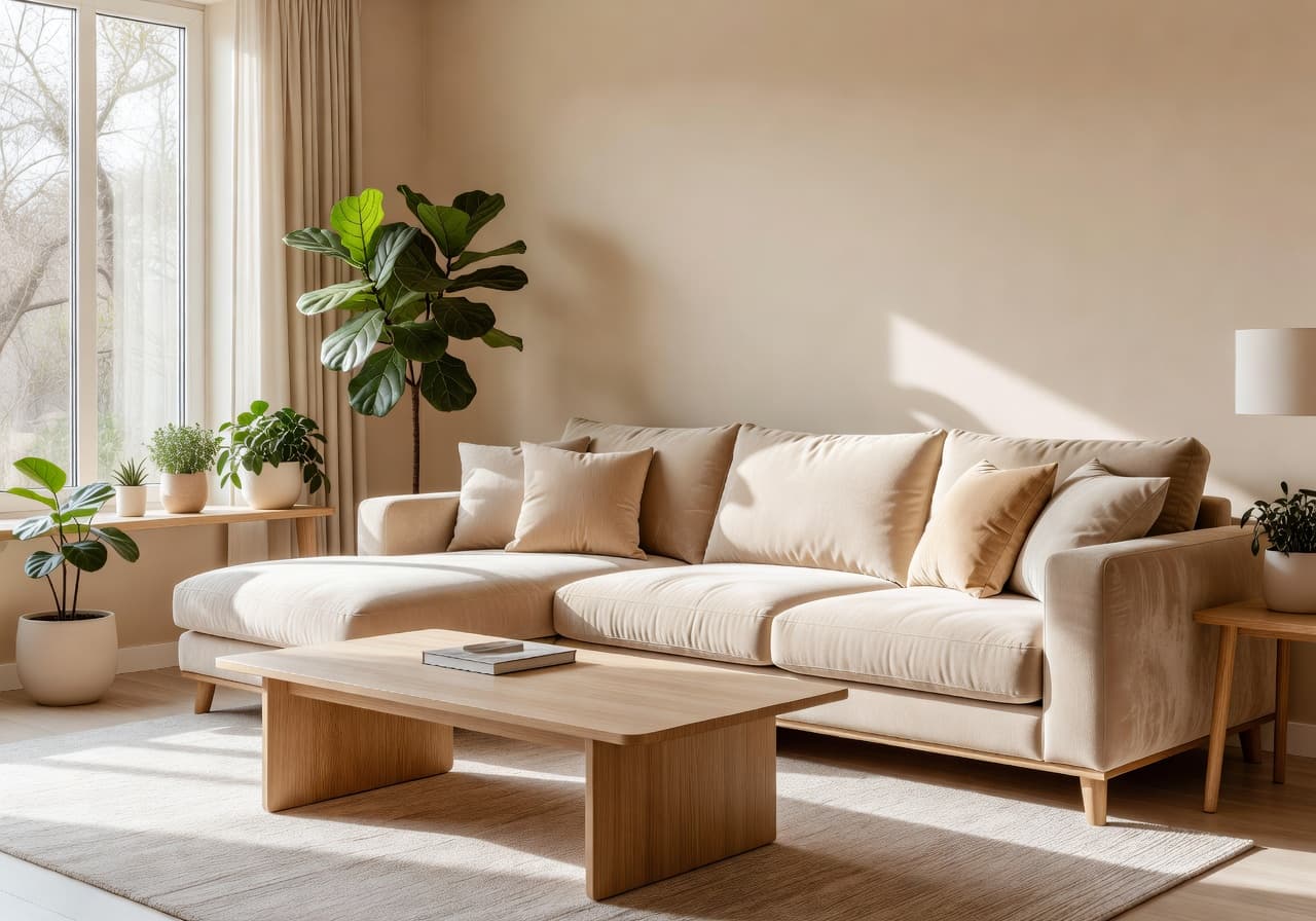 AI interior design living room makeover created with DecorAI